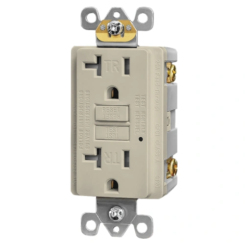 Light almond 20A self-test GFCI for warm-toned office and interior walls