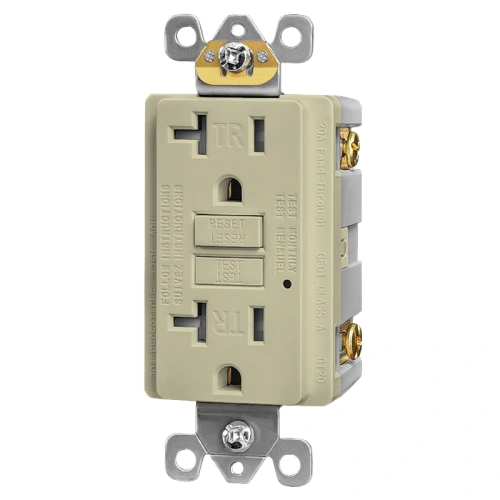 Ivory NEMA 5-20R TR GFCI for institutional and waiting-area renovations