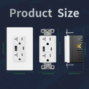 diagram for a 20 amp NEMA 5-20R USB A/C receptacle