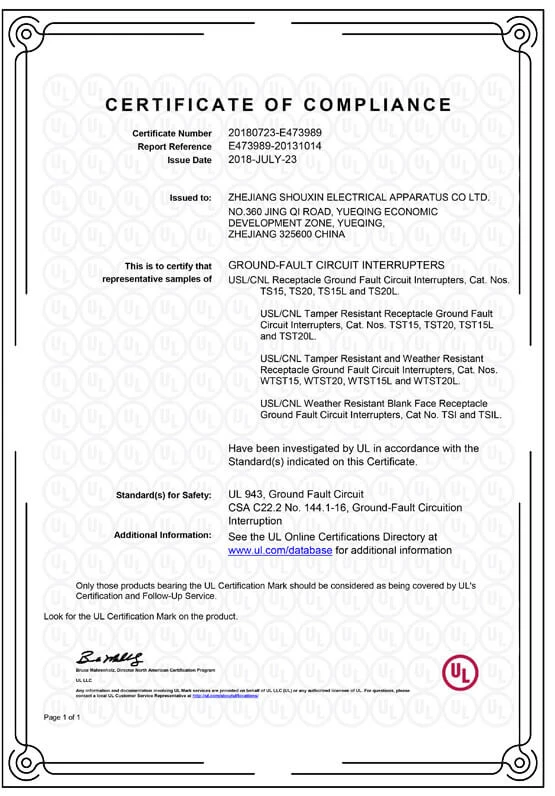 Ul Certificate
