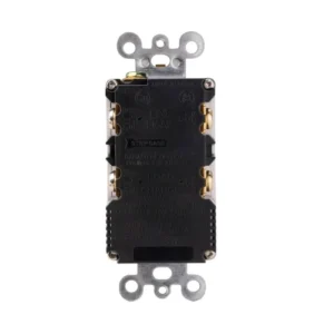rear wiring view of UL listed 20 amp GFCI with USB ports