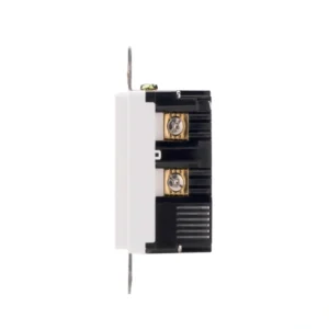 side view of 20A self-test GFCI receptacle with USB charging