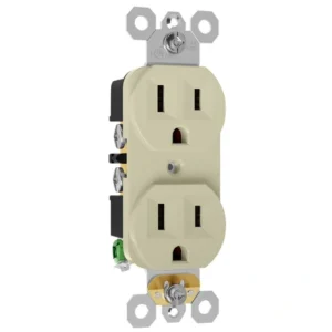 Ivory non-tamper-resistant receptacle for appliance-area replacement