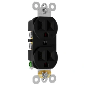 Black finish standard duplex outlet for legacy interior retrofit