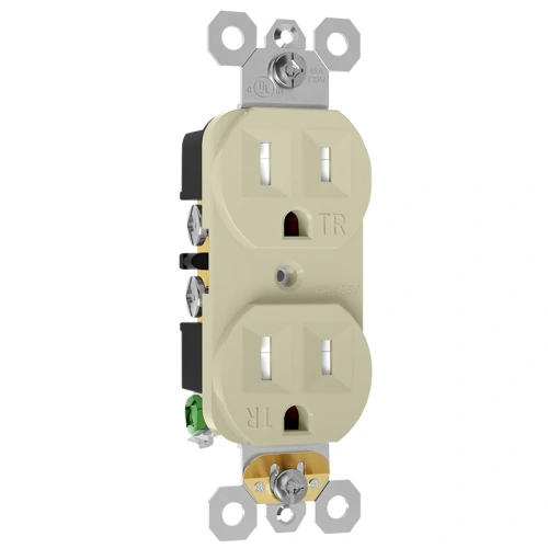 Ivory 15A TR outlet for residential replacement and color matching