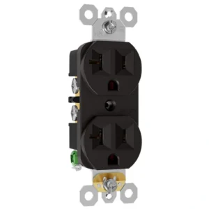 Brown 20A standard receptacle for legacy commercial interiors