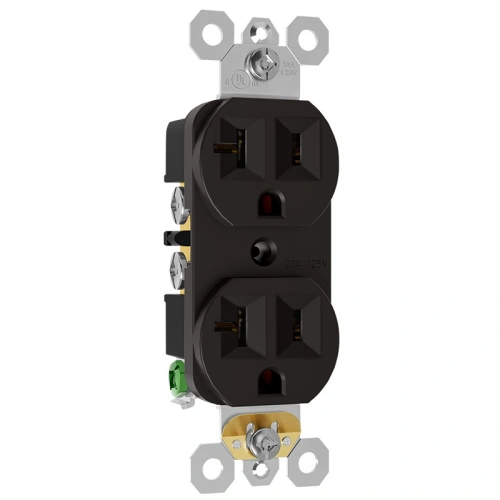 Brown 20A standard receptacle for legacy commercial interiors