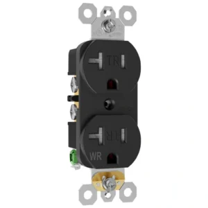 Graphite NEMA 5-20R weather-resistant receptacle for modern exterior commercial projects