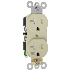 Ivory TR/WR 5-20R outlet for hospitality exterior walls and service areas