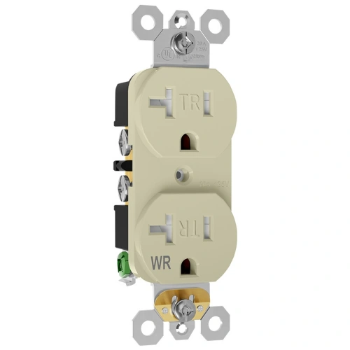 Ivory TR/WR 5-20R outlet for hospitality exterior walls and service areas