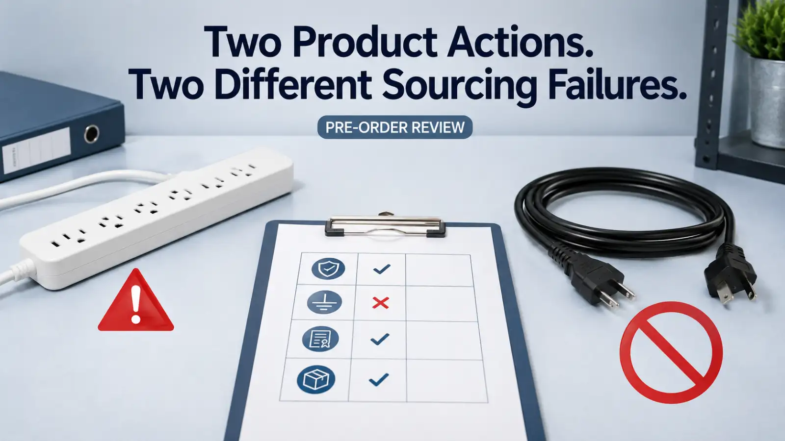 Power strip safety feature review and male-to-male extension cord category screening for electrical importers