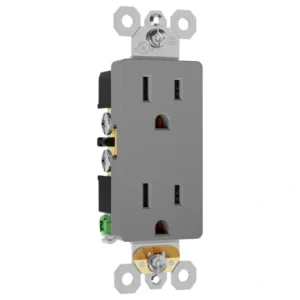 Grey 15A non-TR decorator outlet for industrial and warehouse spaces