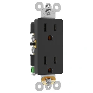 Graphite finish 15A decorator receptacle for premium commercial renovations
