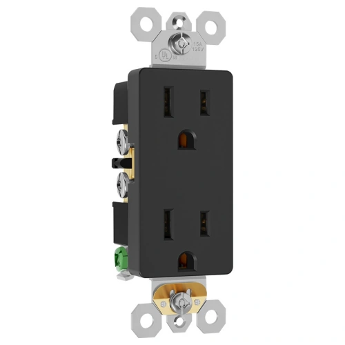 Graphite finish 15A decorator receptacle for premium commercial renovations
