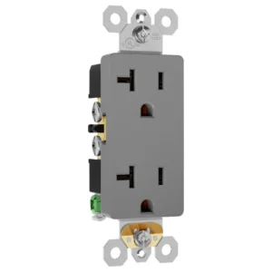 Grey 20A flat-face outlet for industrial-style offices and facility upgrades
