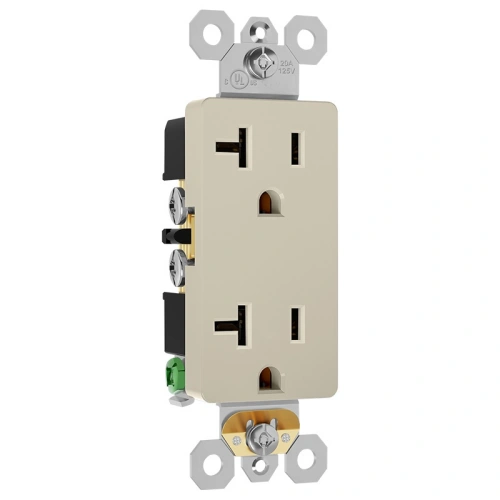Almond NEMA 5-20R decorator receptacle for commercial retrofit projects