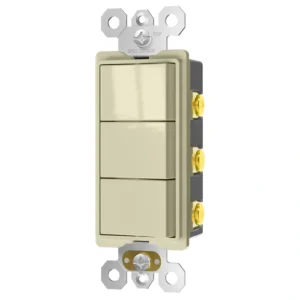 Ivory TM-8 3-function rocker switch for multi-unit bathroom retrofit projects.