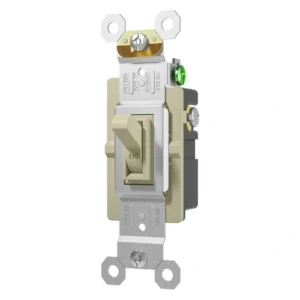Ivory TM-3 4-way toggle wall switch for traditional stairway and hallway replacement projects.