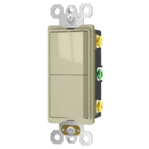 Ivory TM-7 combination rocker switch for apartment bathroom retrofit projects.