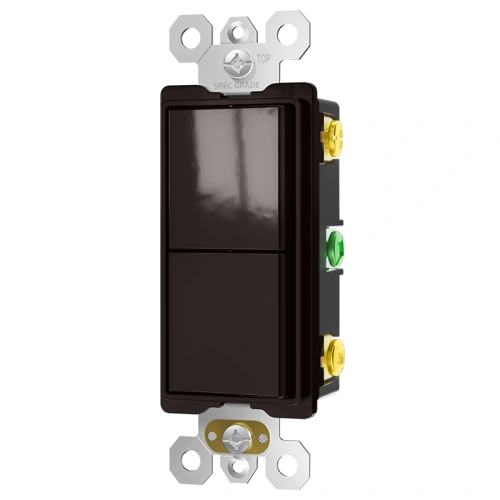 Graphite 15A dual rocker switch for modern apartment and hotel renovation projects.