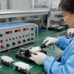 Receptacle plug-fit quality check on a ShengYu production testing station