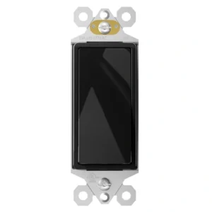 Black 15A 4-way rocker switch for commercial corridor lighting control.
