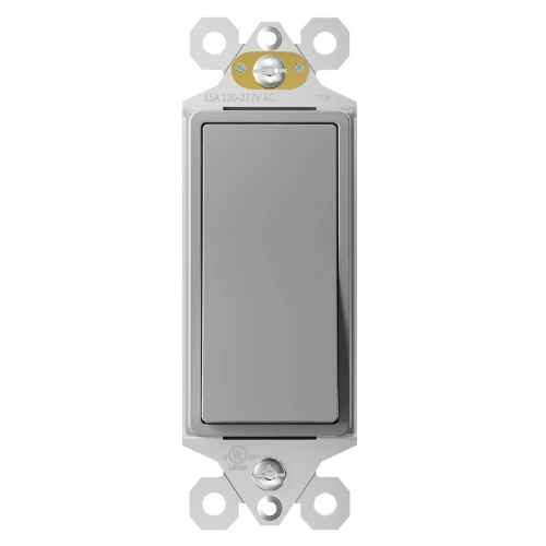 Grey 4-way rocker switch for office corridors and facility lighting replacement.