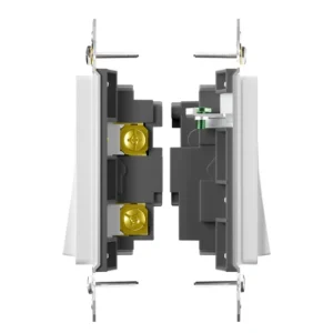 Side profile of TM-4 120/277V rocker switch for wall box fit review.