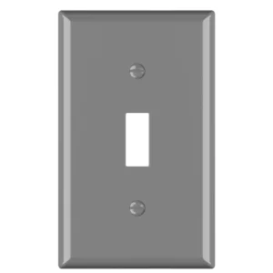 Grey single toggle switch cover for warehouse, service, and maintenance areas.