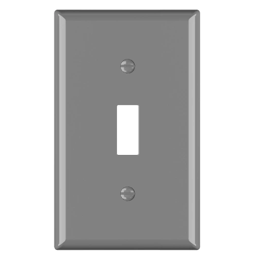 Grey single toggle switch cover for warehouse, service, and maintenance areas.