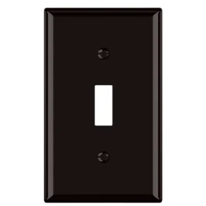 Jumbo 1-gang toggle wallplate for wider retrofit coverage around old switch openings.